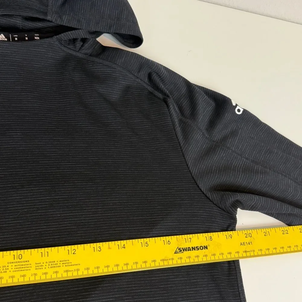 Adidas Black Grey Lightweight Long Sleeve Hoodie M